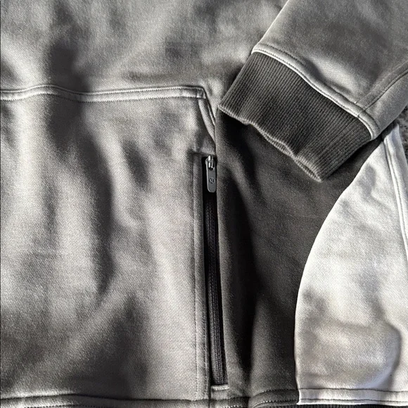 Lululemon All Yours Gray & Black Colourblock 100% Cotton Terry Hoodie w/Pockets - Picture 9 of 13